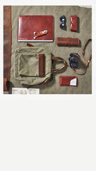Canvas Mens Backpacks Canvas Green Satchel Backpack Canvas Computer Backpack for Men - iwalletsmen