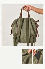 Canvas Mens Backpacks Canvas Green Satchel Backpack Canvas Computer Backpack for Men - iwalletsmen