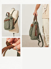 Canvas Mens Backpacks Canvas Green Satchel Backpack Canvas Computer Backpack for Men - iwalletsmen