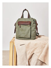 Canvas Mens Backpacks Canvas Green Satchel Backpack Canvas Computer Backpack for Men - iwalletsmen