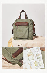 Canvas Mens Backpacks Canvas Green Satchel Backpack Canvas Computer Backpack for Men - iwalletsmen
