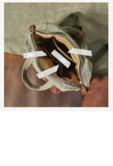 Canvas Mens Backpacks Canvas Green Satchel Backpack Canvas Computer Backpack for Men - iwalletsmen