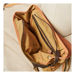 Canvas Leather Mens Womens Backpack Messenger Backpack Satchel Bag Canvas School Backpack for Men Women - iwalletsmen