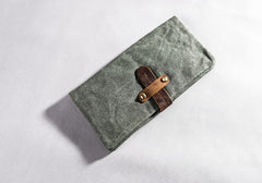 Canvas Leather Long Wallets for men Bifold Vintage Men Long Wallet