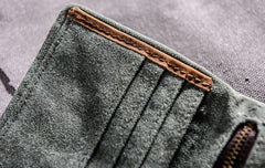 Canvas Leather Long Wallets for men Bifold Vintage Men Long Wallet