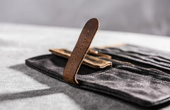 Canvas Leather Long Wallets for men Bifold Vintage Men Long Wallet