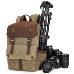 CANVAS WATERPROOF MENS CANON CAMERA BACKPACK LARGE NIKON CAMERA BAG DSLR CAMERA BAG FOR MEN - iwalletsmen
