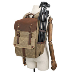 CANVAS WATERPROOF MENS CANON CAMERA BACKPACK LARGE NIKON CAMERA BAG DSLR CAMERA BAG FOR MEN - iwalletsmen
