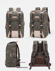 CANVAS WATERPROOF MENS CANON CAMERA BACKPACK 15'' LARGE NIKON CAMERA BAG DSLR CAMERA BAG FOR MEN - iwalletsmen
