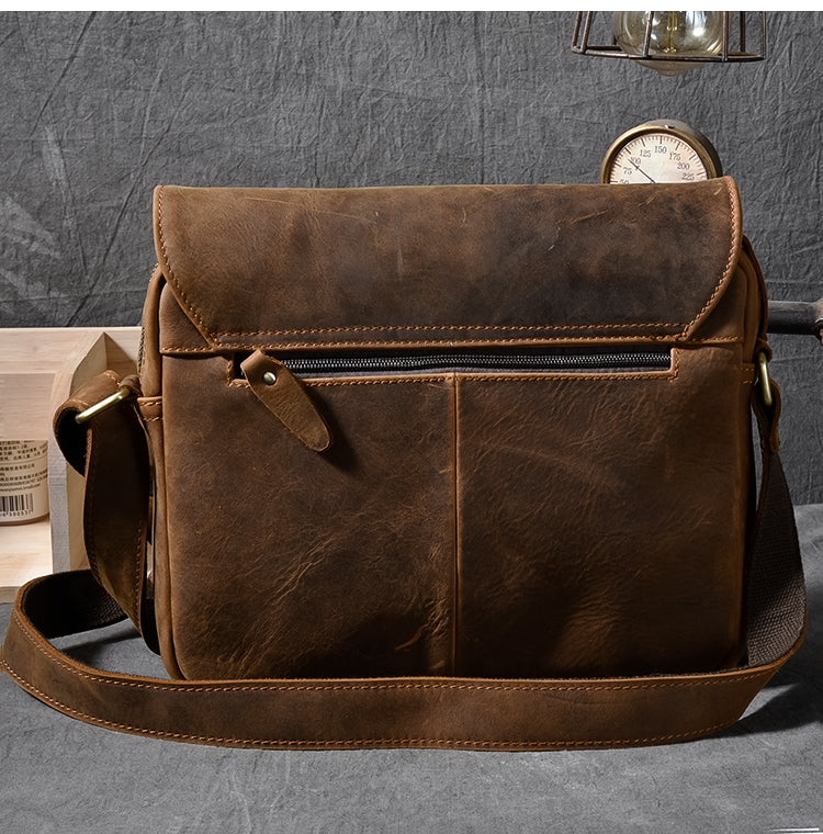 Vintage Men's Brown Messenger Bags Canvas Shoulder Bag Fashion Men
