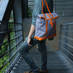 Canvas Leather Mens Backpack Travel Backpacks Laptop Backpack for men - iwalletsmen