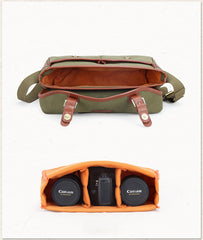 Green Washed CANVAS MENSCANON CAMERA Side Bag NIKON CAMERA Shoulder BAG DSLR CAMERA Messenger BAG FOR MEN - iwalletsmen