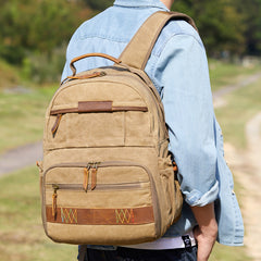 GREEN LARGE CANVAS WATERPROOF MENS CANON CAMERA BACKPACK NIKON CAMERA BAG DSLR CAMERA BAG FOR MEN - iwalletsmen