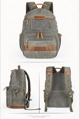 GREEN LARGE CANVAS WATERPROOF MENS CANON CAMERA BACKPACK NIKON CAMERA BAG DSLR CAMERA BAG FOR MEN - iwalletsmen