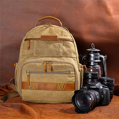 GREEN LARGE CANVAS WATERPROOF MENS CANON CAMERA BACKPACK NIKON CAMERA BAG DSLR CAMERA BAG FOR MEN - iwalletsmen