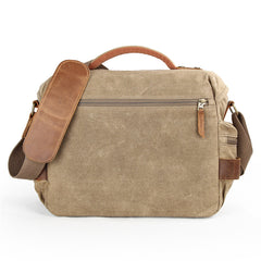 GREEN Waterproof CANVAS 14'' MENSCANON CAMERA SIDE BAG NIKON CAMERA SHOULDER BAG DSLR CAMERA MESSENGER BAG FOR MEN - iwalletsmen