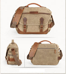 GREEN Waterproof CANVAS 14'' MENSCANON CAMERA SIDE BAG NIKON CAMERA SHOULDER BAG DSLR CAMERA MESSENGER BAG FOR MEN - iwalletsmen