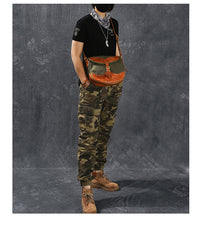 Canvas Leather Mens Womens Army Green Saddle Side Bag Messenger Bag Small Shoulder Bag For Men - iwalletsmen