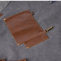 Canvas Leather Mens Womens Blue Craftsman Apron Cafe Staff Apron Work Apron for Men - iwalletsmen