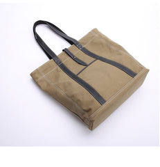 Canvas Leather Mens Womens Gray Tote Bag Handbag Tote Bag Shoulder Bag Tote Purse For Men - iwalletsmen
