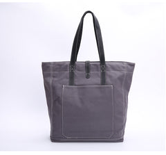 Canvas Leather Mens Womens Gray Tote Bag Handbag Tote Bag Shoulder Bag Tote Purse For Men - iwalletsmen