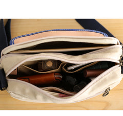 Canvas Leather Mens Womens Green Small 10'' Side Bag Blue Messenger Bag Small Courier Bag For Men - iwalletsmen