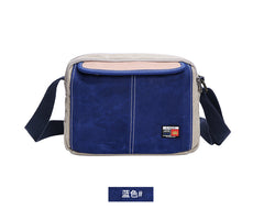 Canvas Leather Mens Womens Green Small 10'' Side Bag Blue Messenger Bag Small Courier Bag For Men - iwalletsmen
