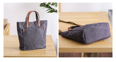 Canvas Leather Mens Womens Large White Handbag Tote Bag Khaki Shoulder Tote Purse For Men - iwalletsmen