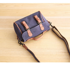 Canvas Leather Mens Womens Green Portable Side Bag Khaki Messenger Bag Small Courier Bag For Men - iwalletsmen