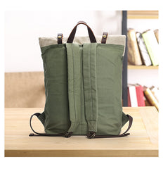 Waxed Canvas Mens Womens 15‘’ Computer Backpack Green School Backpack Hiking Backpack for Men - iwalletsmen
