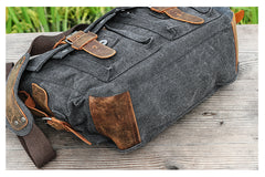 Canvas Mens 14'' Side Bag Courier Bag Gray Postman Bag Messenger Bag for Men - iwalletsmen