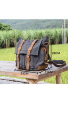 Canvas Mens 14'' Side Bag Courier Bag Gray Postman Bag Messenger Bag for Men - iwalletsmen