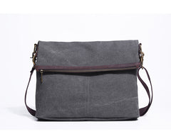 Canvas Mens 13‘’ Side Bag Courier Bag Gray Postman Bag Messenger Bag for Men - iwalletsmen