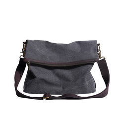 Canvas Mens 13‘’ Side Bag Courier Bag Gray Postman Bag Messenger Bag for Men - iwalletsmen