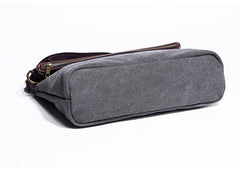 Canvas Mens 13‘’ Side Bag Courier Bag Gray Postman Bag Messenger Bag for Men - iwalletsmen