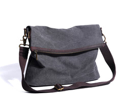 Canvas Mens 13‘’ Side Bag Courier Bag Gray Postman Bag Messenger Bag for Men - iwalletsmen