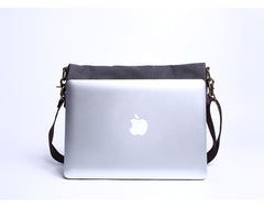 Canvas Mens 13‘’ Side Bag Courier Bag Gray Postman Bag Messenger Bag for Men - iwalletsmen