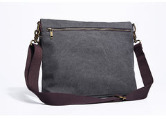 Canvas Mens 13‘’ Side Bag Courier Bag Gray Postman Bag Messenger Bag for Men - iwalletsmen