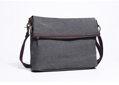 Canvas Mens 13‘’ Side Bag Courier Bag Gray Postman Bag Messenger Bag for Men - iwalletsmen