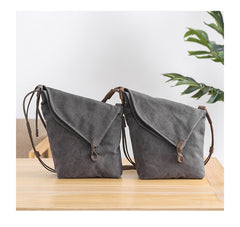 Canvas Mens Womens Casual Gray 12‘’ Courier Bag Side Bag Messenger Bag for Men - iwalletsmen