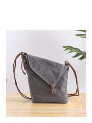 Canvas Mens Womens Casual Gray 12‘’ Courier Bag Side Bag Messenger Bag for Men - iwalletsmen