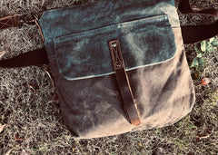 Canvas Small Messenger Bag for men Vintage Shoulder Bag for men
