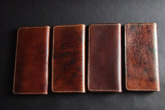 Handmade Skull Tooled Black Leather Mens Long Biker Wallet Biker Chain Wallet For Men - iwalletsmen