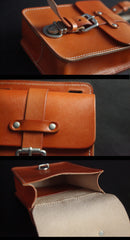 Handmade Black Brown Leather Mens Waist Bag Belt Pouch Phone Hip Bag For Men - iwalletsmen