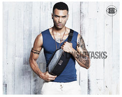 Casual Black Canvas Leather Fanny Pack Men's Chest Bag Hip Bag Waist Bags For Men - iwalletsmen