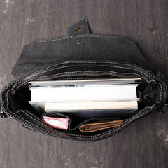 Cool Black LEATHER MENS Ipad SIDE BAGS COURIER BAG Black MESSENGER BAG FOR MEN - iwalletsmen