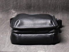 Casual Black LEATHER MENS Ipad Vertical SIDE BAGS COURIER BAG Vertical MESSENGER BAG FOR MEN - iwalletsmen
