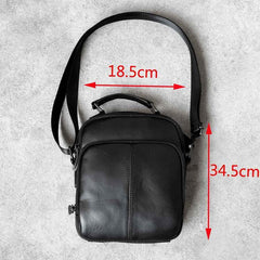 Casual Black LEATHER MENS SMALL VERTICAL Postman BAG SIDE BAG Cool COURIER BAG MESSENGER BAG FOR MEN - iwalletsmen