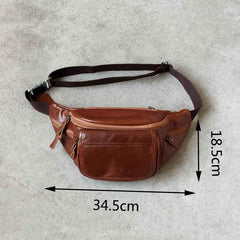 Casual Black MENS LEATHER FANNY PACK FOR MEN Cool BUMBAG Brown WAIST BAGS For Men - iwalletsmen