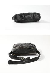 Casual Black Leather Mens Cool Side Bags Messenger Bag Brown Postman Courier Bags for Men - iwalletsmen